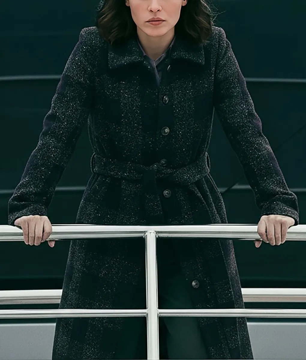 The Woman in Cabin 10 Keira Knightley Plaid Coat-Front