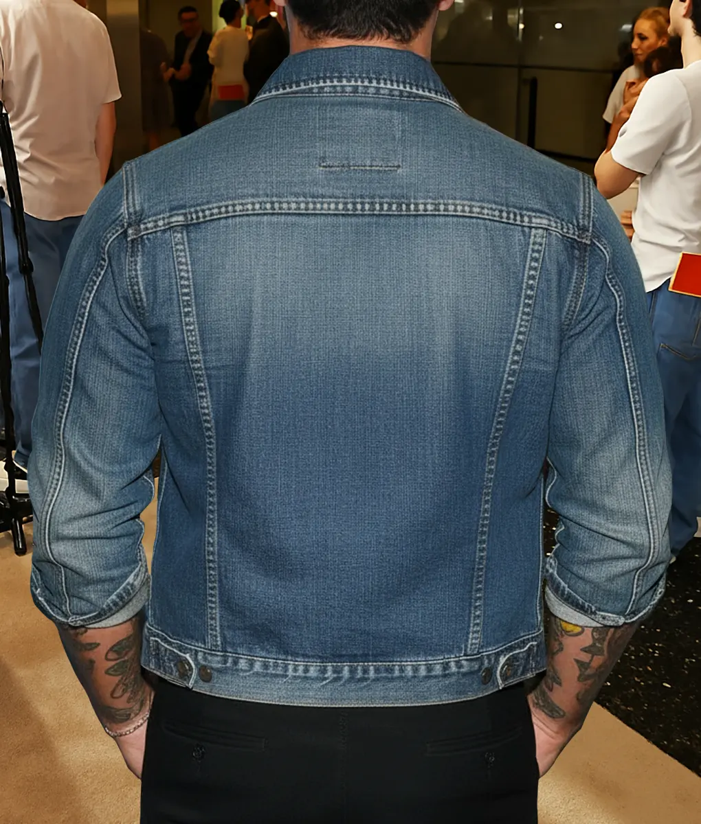 Tyler Posey Blue Denim Jacket-Back