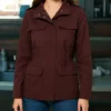 Untamed Rosemarie DeWitt Maroon Jacket-Front