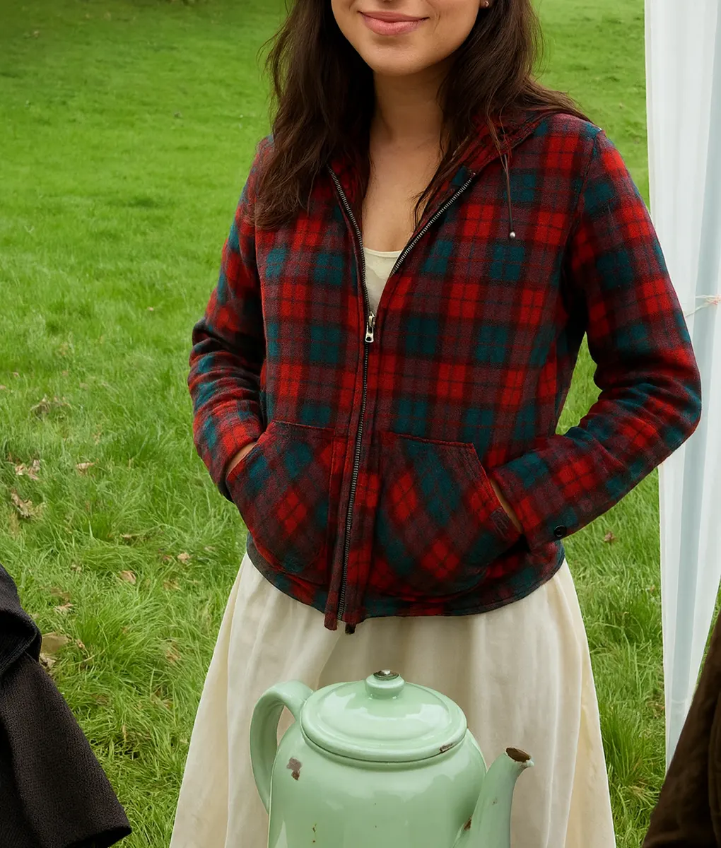 Wild Mountain Thyme Emily Blunt Plaid Jacket-Front