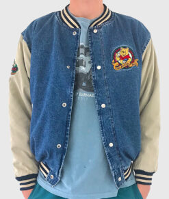 Alex Men's Denim Varsity Jacket - Clearance Item-Front View