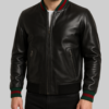 Frank Men’s Black Leather Jacket - Clearance Item-Front View