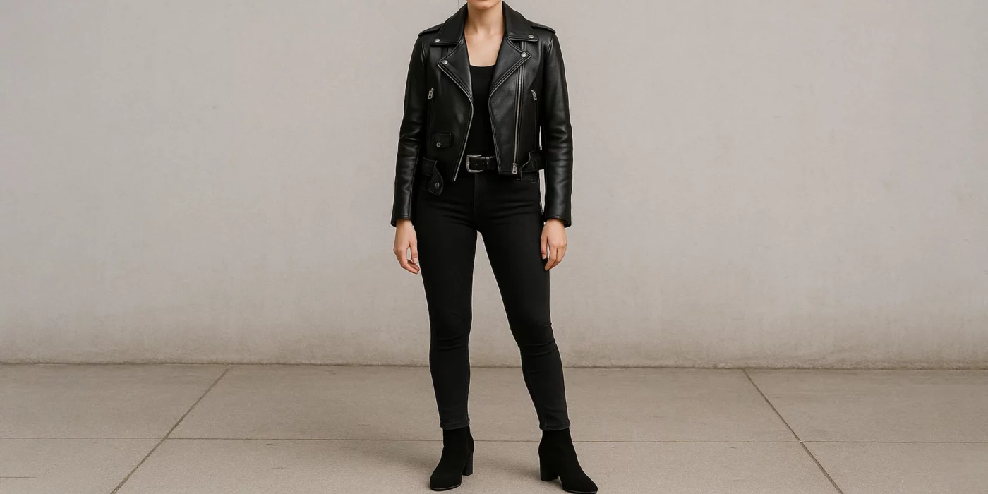 female leather jacket outfit ideas