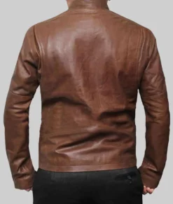 Hudson Brown Leather Jacket - Clearance Item-Back View