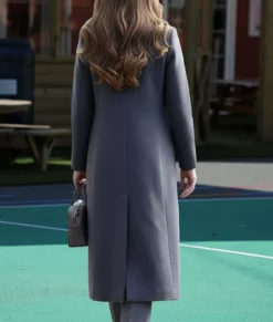 Kate Middleton Grey Wool Coat-Back