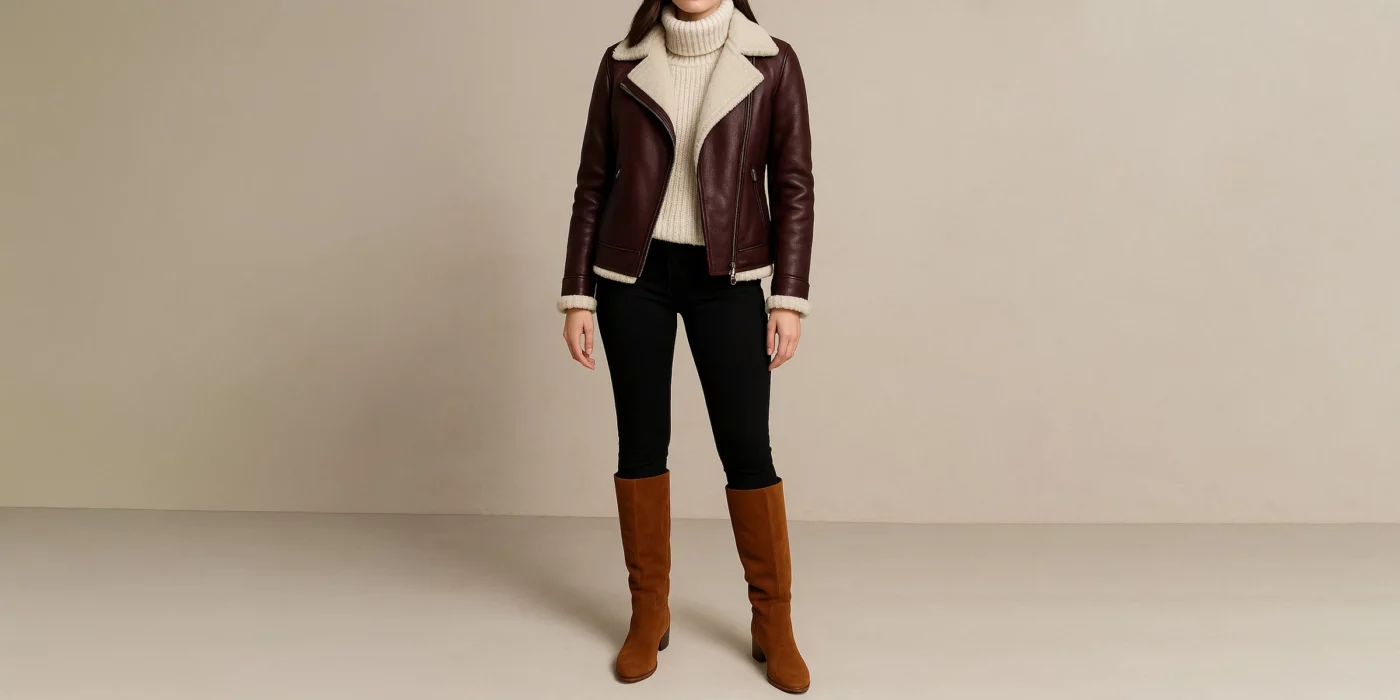 female leather jacket outfit ideas