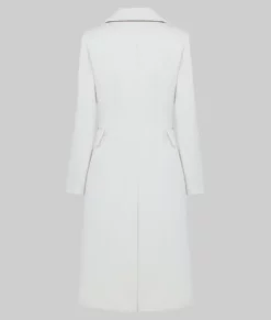 Melania Women's White Wool Coat - Clearance Item-Back
