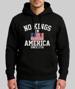 No king In America Black Hoodie-Front