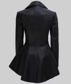 Olivia Women’s Black Leather Jacket - Clearance Item-Back View