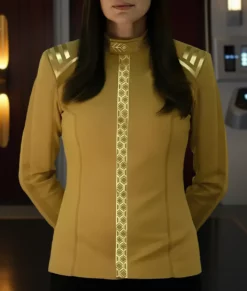 Strange New Worlds Rebecca Romijn Yellow Jacket-Front