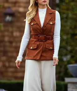 The Beast in Me Brittany Snow Suede Vest-Front