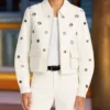 The View Joy Behar Grommet Detail Leather Jacket-Front