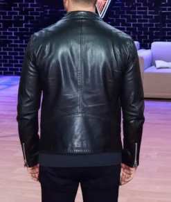The Voice S28 Michael Bublé Black Leather Jacket-Back