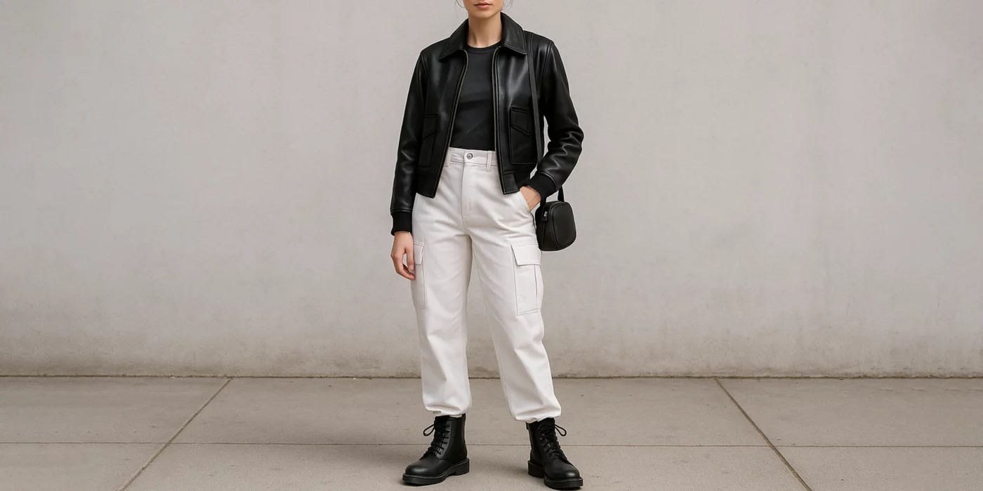 female leather jacket outfit ideas