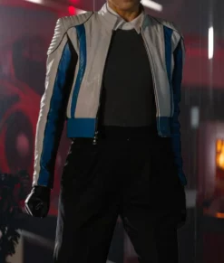 Tron Ares Greta Lee Cafe Racer Jacket-Front