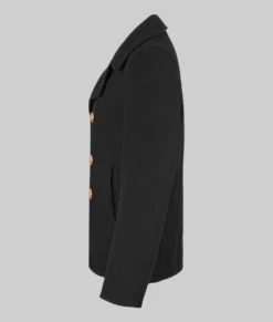 US Navy Officers Men's Black Peacoat-Side