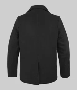 US Navy Officers Men's Black Peacoat-Back