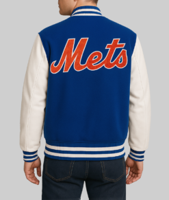 Unisex Blue Varsity Jacket - Clearance Item-Back View