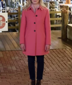 A Newport Christmas Ginna Claire Mason Pink Wool Coat-Front