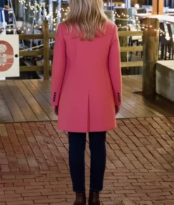 A Newport Christmas Ginna Claire Mason Pink Wool Coat-Back