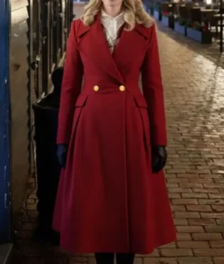 A Newport Christmas Ginna Claire Mason Red Wool Coat-Front