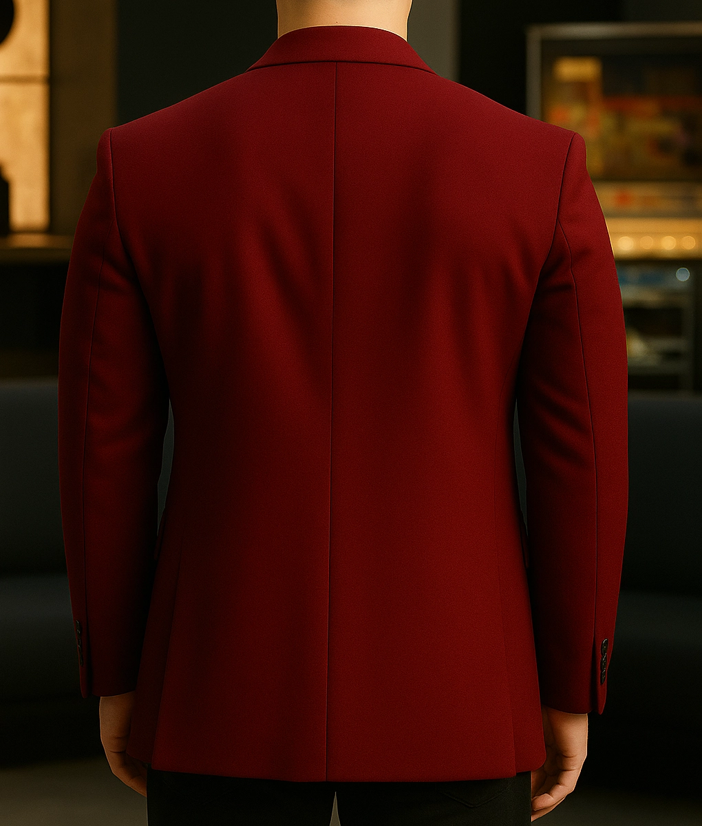 A Very Jonas Christmas Movie Nick Jonas Red Blazer-Back