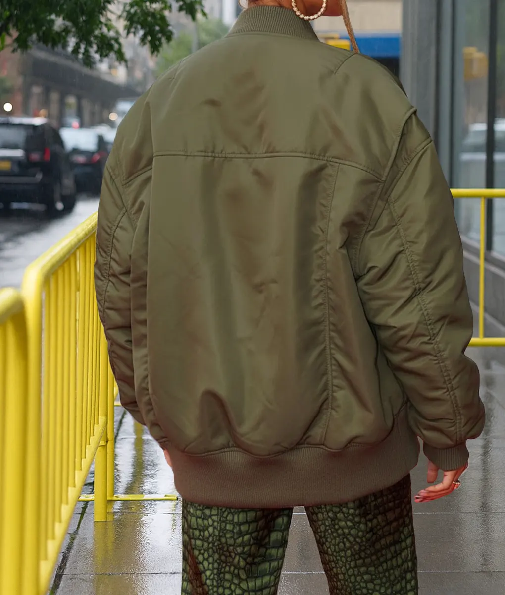 Alesha Dixon Britain's Got Talent Oversized Green Bomber Jacket Alesha Dixon Britain's Got Talent Oversized Green Bomber Jacket