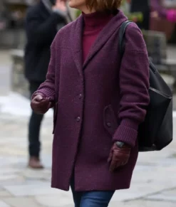 An Alpine Holiday Ashley Williams Purple Coat-Side