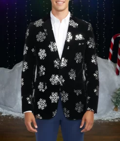 Finding Mr. Christmas S02 Jonathan Bennett Velvet Blazer-Front
