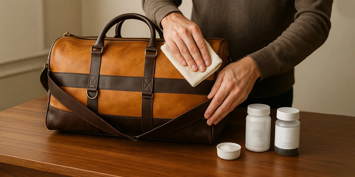 how to remove smell from a leather bag