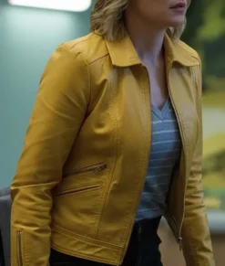 Pluribus Rhea Seehorn Yellow Leather Jacket-Side