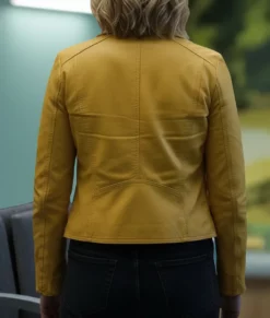 Pluribus Rhea Seehorn Yellow Leather Jacket-Back
