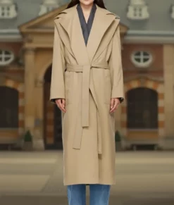 Wild Cherry Carmen Ejogo Double Collar Coat-Front