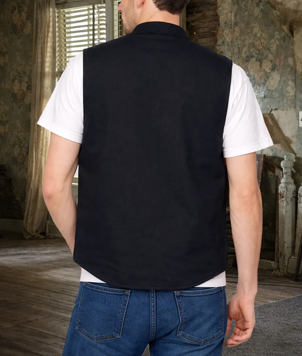 Josh O'Connor Disclosure Day Black Cotton Vest | NYC Jackets