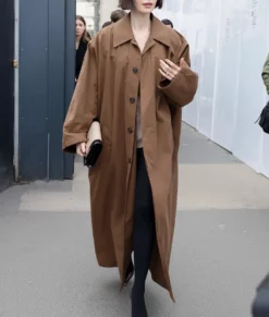 Emily In Paris S05 Lily Collins Brown Coat-Front