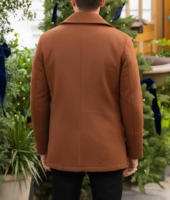 Finding Mr Christmas Jonathan Bennett Brown Peacoat-Back