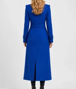 Kate Middleton Royal Blue Wool Coat-Back