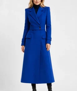 Kate Middleton Royal Blue Wool Coat-Front