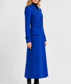 Kate Middleton Royal Blue Wool Coat-Side