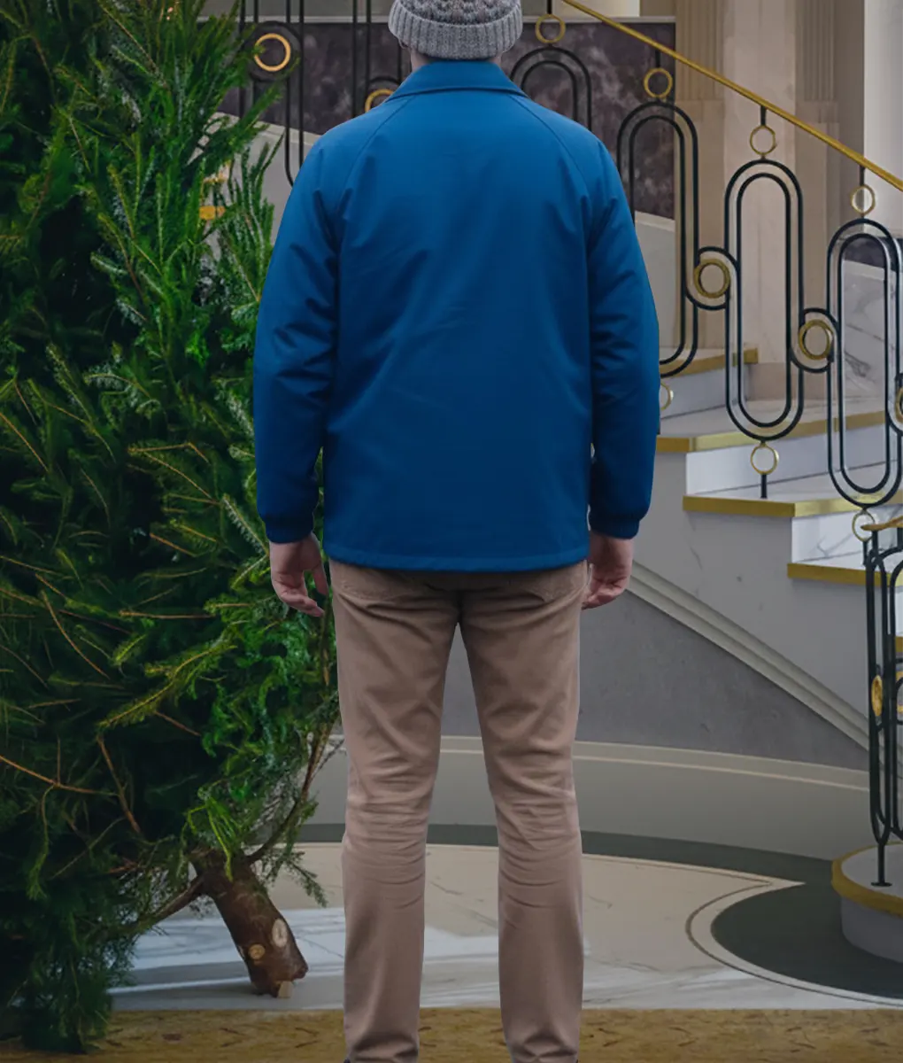 Man vs Baby Rowan Atkinson Blue Jacket-Back