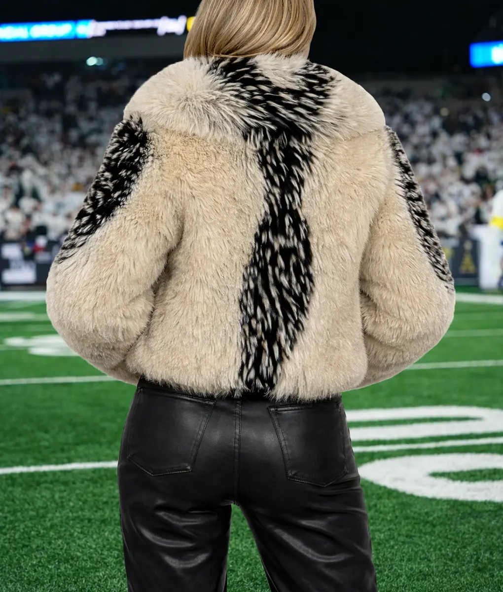 Broadcaster Erin Andrews Fur Jacket-Back