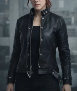 Control Jesse Faden Black Leather Jacket-Front