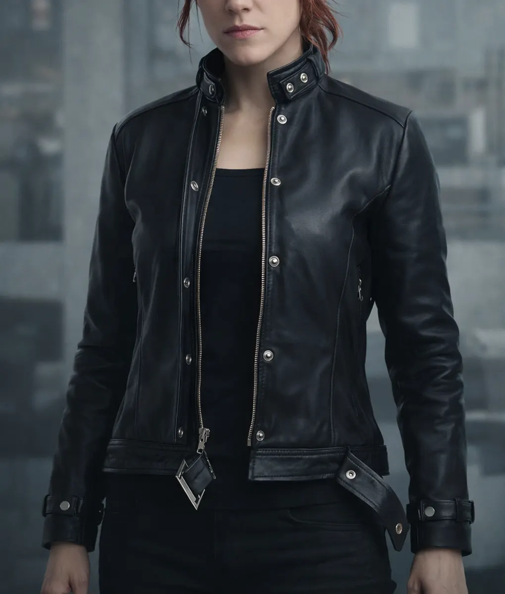 Control Jesse Faden Black Leather Jacket-Front