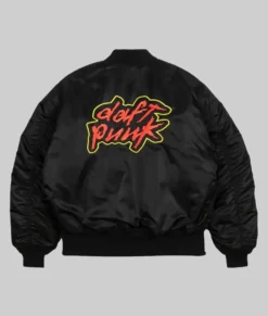 Daft Punk Black Satin Bomber Jacket-Back