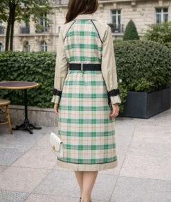 Lily Collins Emily in Paris S05 Emily Cooper Plaid Trench Coat | NYC Jackets