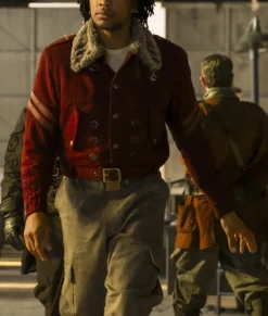 Fallout S02 Aaron Moten Red Suede Jacket-Front