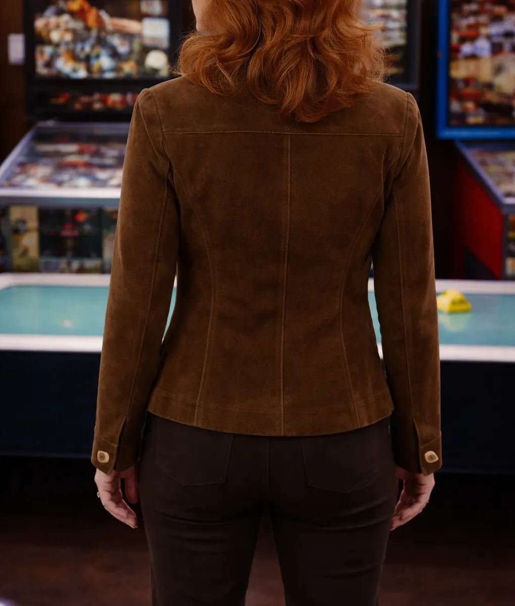 Happy's Place S01 Reba McEntire Brown Suede Jacket-Back