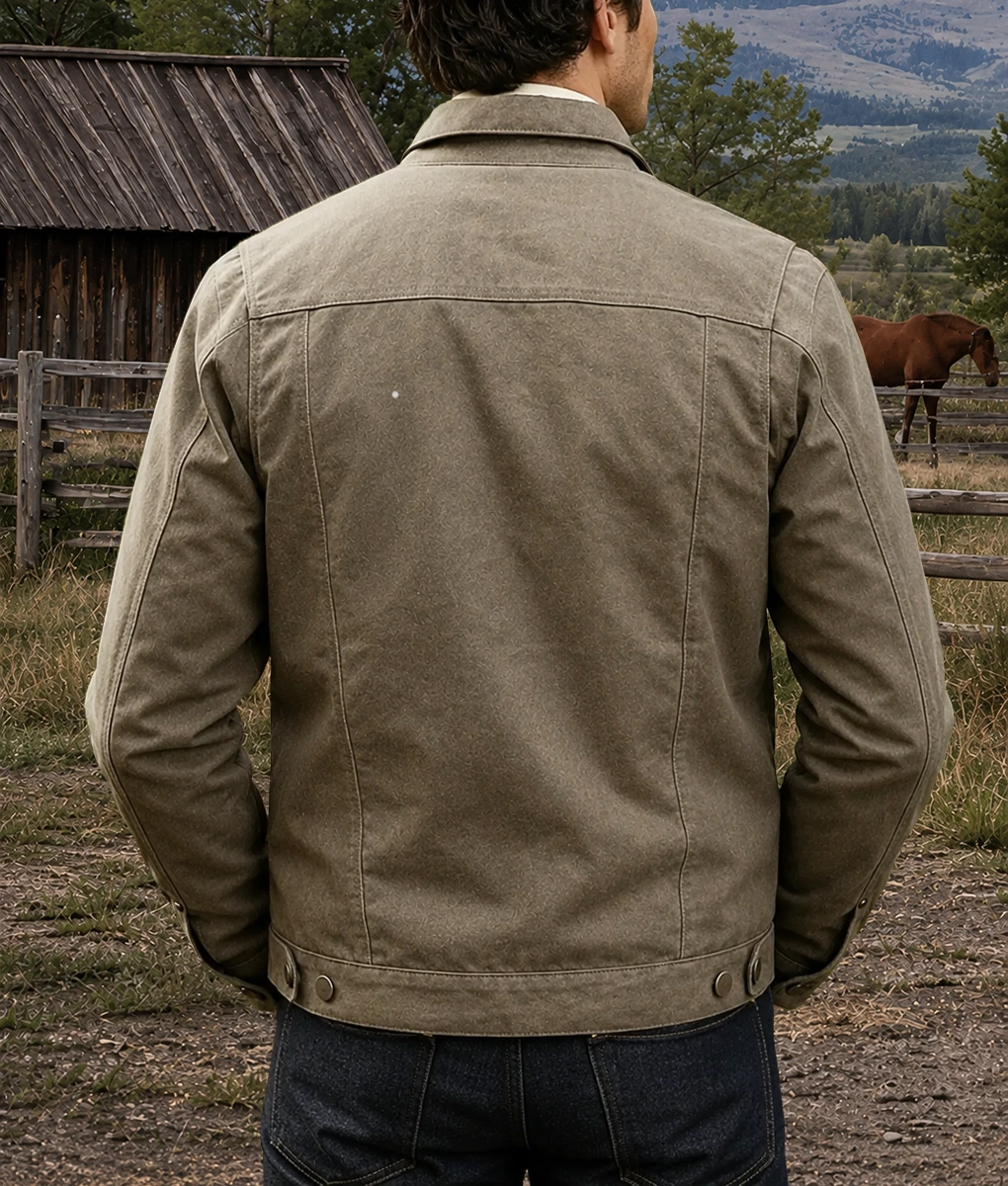 Marshals Luke Grimes Brown Jacket-Back