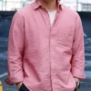 Masters of the Universe Nicholas Galitzine Pink Shirt-Front