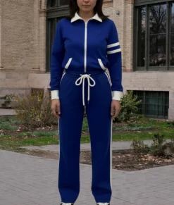 Ponies S01 Emilia Clarke Blue Tracksuit-Front